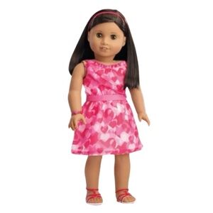 American Girl Truly Me Red Hearts‎ Ruffle Outfit with Accessories